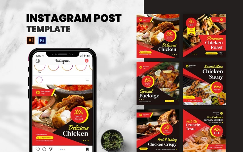 Spicy Chicken Instagram Post Social Media