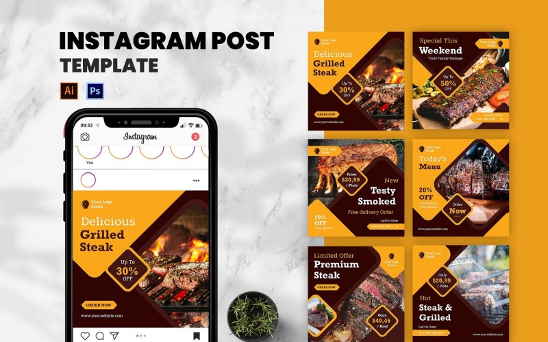 Steak House Instagram Post Social Media