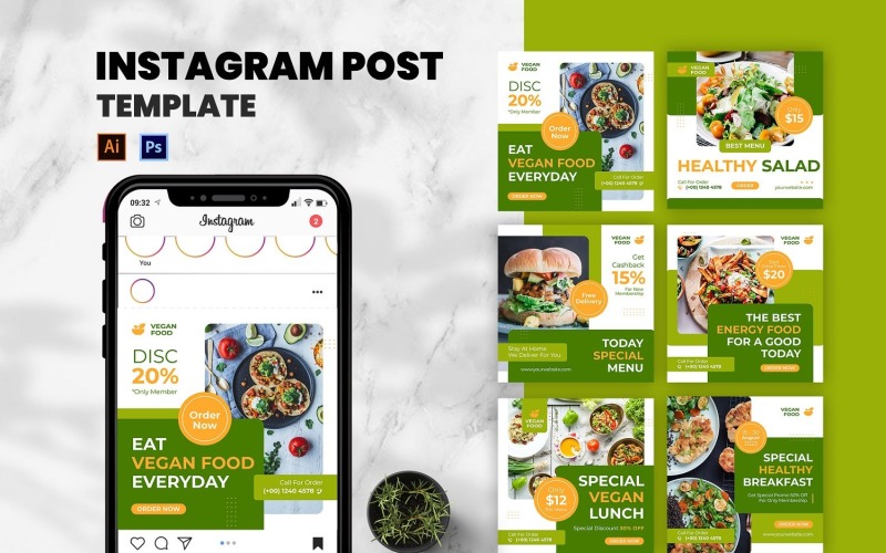 Vegan Food Instagram Post Social Media