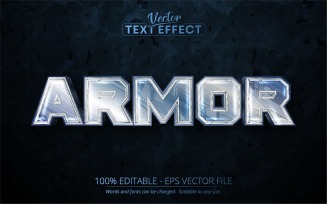 Armor - Metallic Style, Editable Text Effect, Font Style, Graphics Illustration