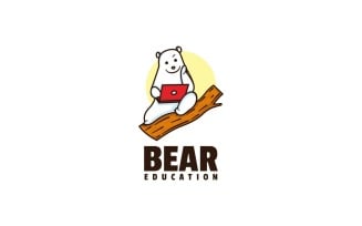 Bear Education Simple Mascot Logo