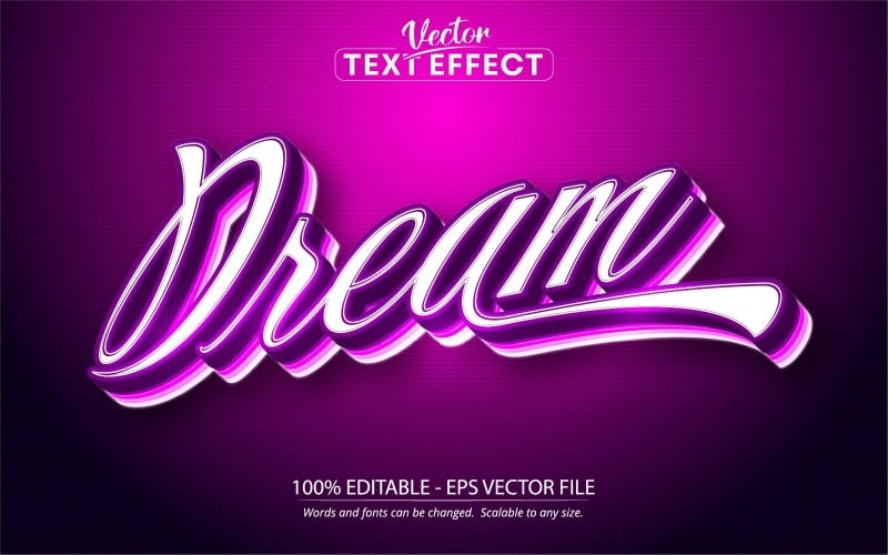 Dream - Calligraphic Style, Editable Text Effect, Font Style, Graphics Illustration