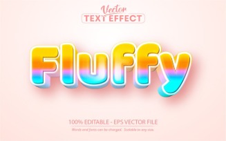 Fluffy - Cartoon Style, Editable Text Effect, Font Style, Graphics Illustration