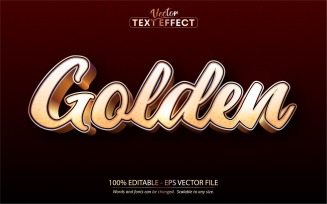Golden - Shiny Gold Style, Editable Text Effect, Font Style, Graphics Illustration