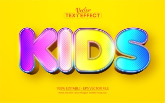 Kids - Multicolor Cartoon Style, Editable Text Effect, Font Style, Graphics Illustration
