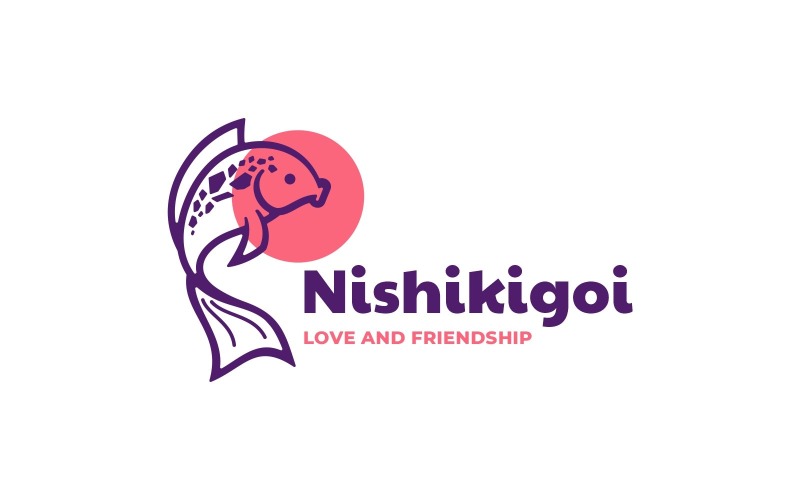 Nishikigoi Line Art Logo Style Logo Template