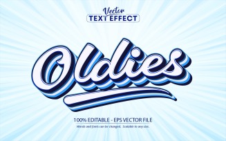 Oldies - Blue Color Vintage Style, Editable Text Effect, Font Style, Graphics Illustration