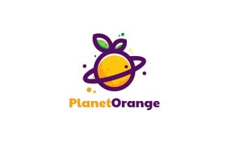 Planet Orange Simple Mascot Logo