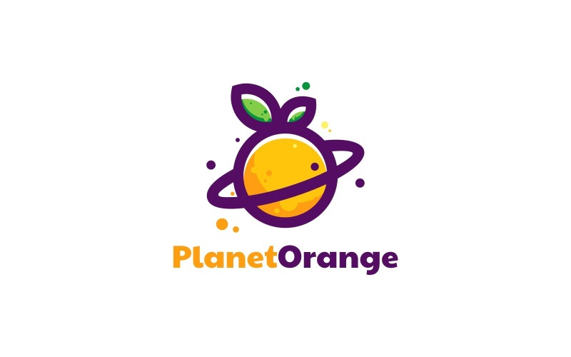 Planet Orange Simple Mascot Logo Logo Template