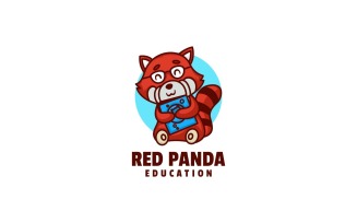 Red Panda Cartoon Logo Template