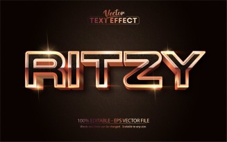 Ritzy - Gold Style, Editable Text Effect, Font Style, Graphics Illustration