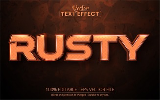 Rusty - Grunge Style, Editable Text Effect, Font Style, Graphics Illustration