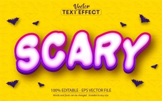 Scary - Cartoon Style, Editable Text Effect, Font Style, Graphics Illustration