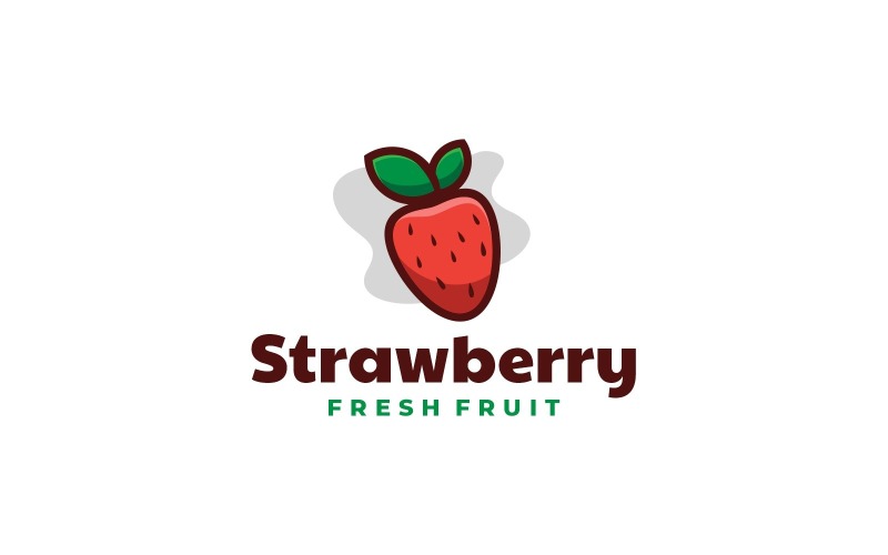 Strawberry Simple Mascot Logo Logo Template