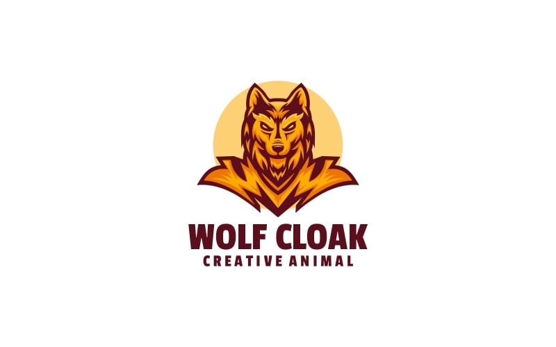 Wolf Cloak Simple Mascot Logo Logo Template