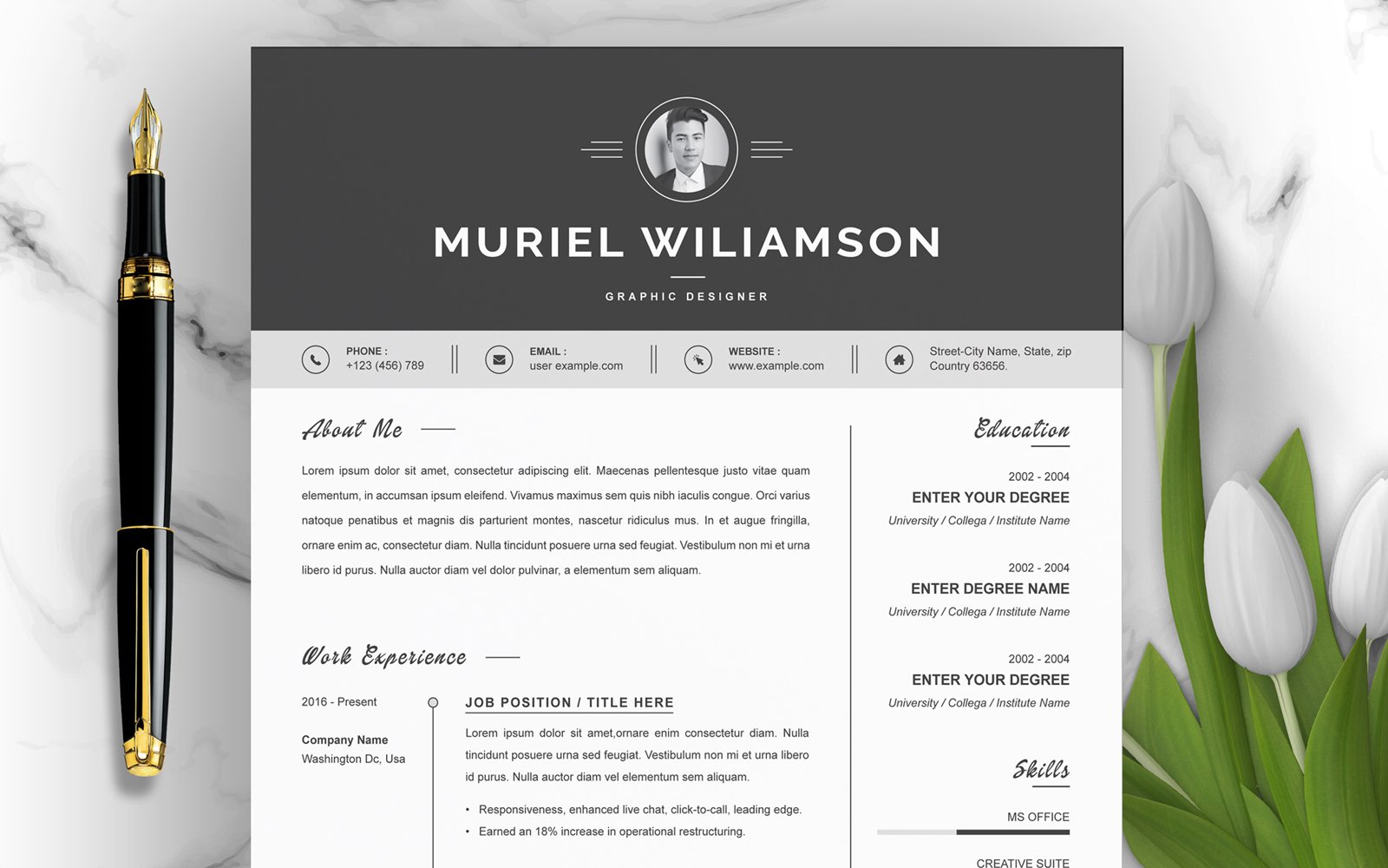 Template #218824 Cv Cover Webdesign Template - Logo template Preview