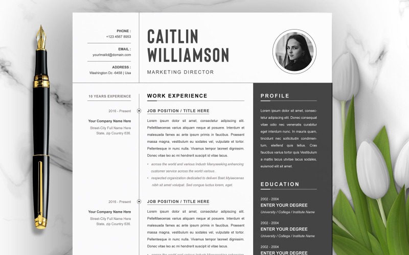 Caitlin Williamson / CV Template Resume Template
