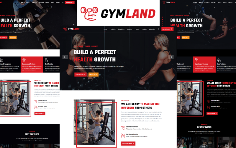 Gymland - Gym and Fitness HTML5 Template Website Template