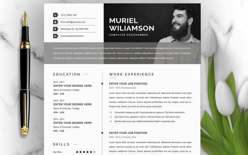 Muriel / Professional CV Template Resume Template