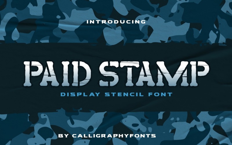 Paid Stamp Stencil Army Font