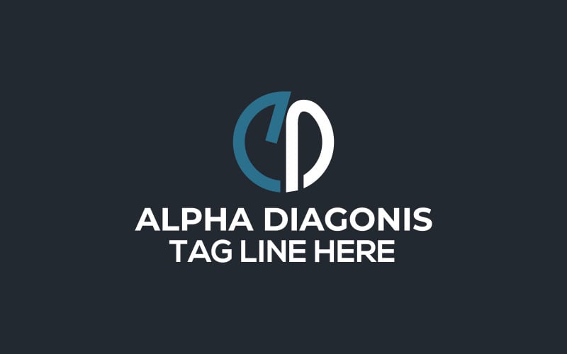 Alpha Diagonis AD Letter Logo Design Logo Template