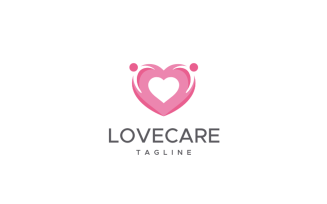 Love Care Vector Logo Template