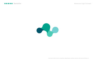 Molecule Shape Logo Template for Chemical Technology and Medical Research.