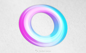Movement contemporary round logo template with overlay effect in minimalistic style.