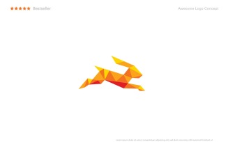 Origami Rabbit Logo Template