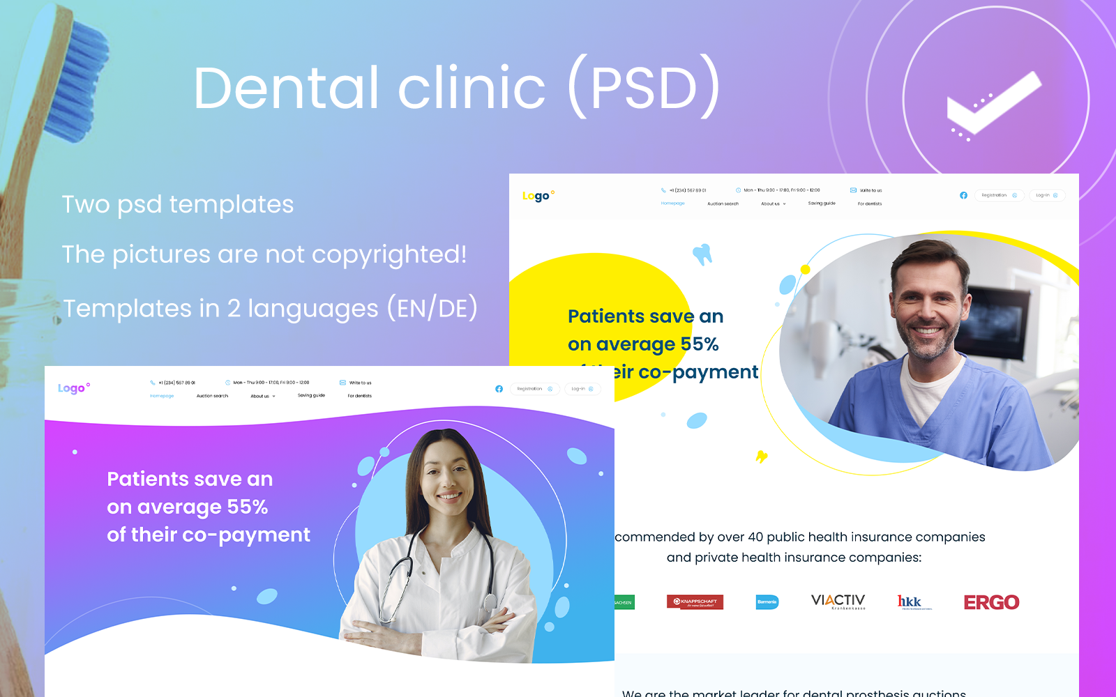 Medical Template Dental Template Main Page PSD Template