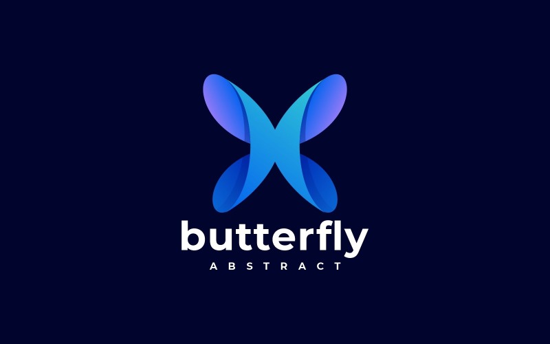 Abstract Butterfly Gradient Logo Template