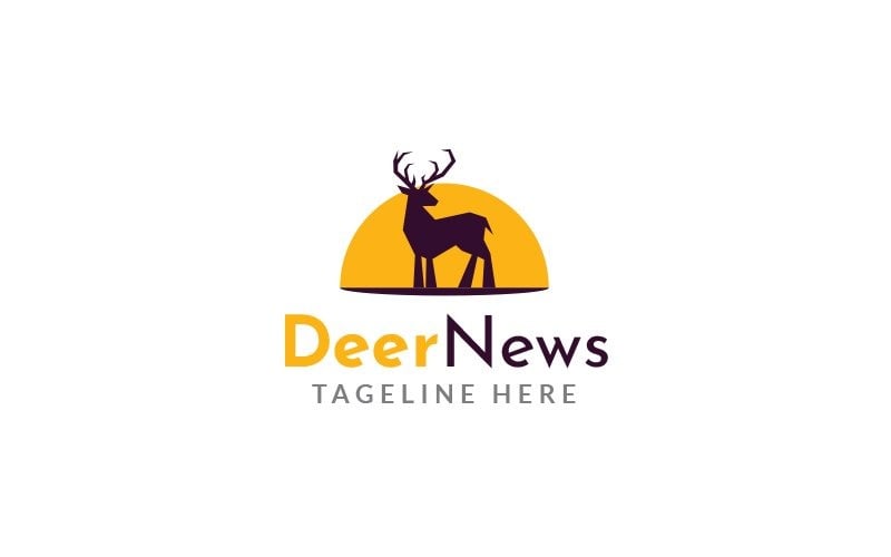 Deer News Logo Design Template Logo Template
