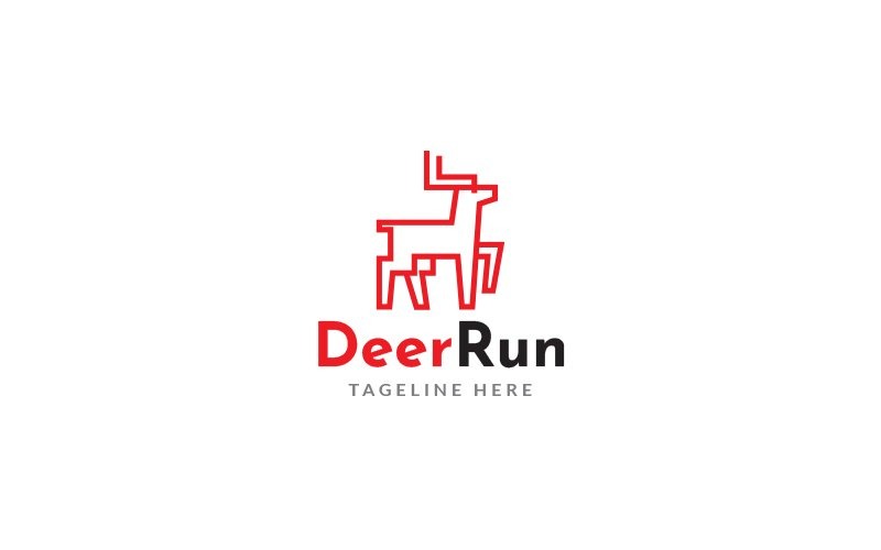 Deer Run Logo Design Template Logo Template