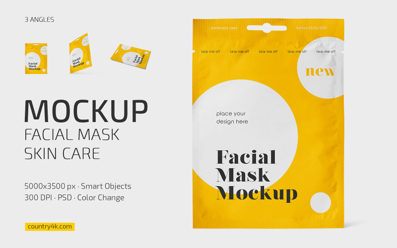 Facial Mask Skin Care Mockup Set Product Mockup