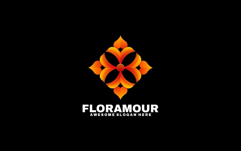 Flora Gradient Logo Style Logo Template