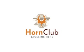 Horn Club Logo Design Template