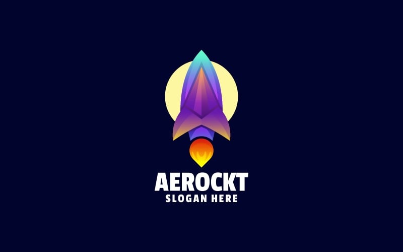Rocket Gradient Colorful Logo Logo Template