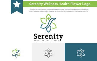 Serenity Wellness Health Flower Nature Abstract Line Logo