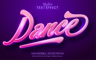 Dance - Purple Color Style, Editable Text Effect, Font Style, Graphics Illustration