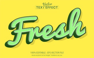 Fresh - Yellow Color Cartoon Style, Editable Text Effect, Font Style, Graphics Illustration