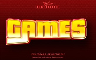 Games - Cartoon Style, Editable Text Effect, Font Style, Graphics Illustration