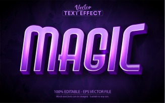 Magic - Purple Color Style, Editable Text Effect, Font Style, Graphics Illustration