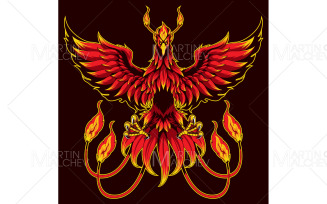 Phoenix Fantasy Mascot Vector Illustration