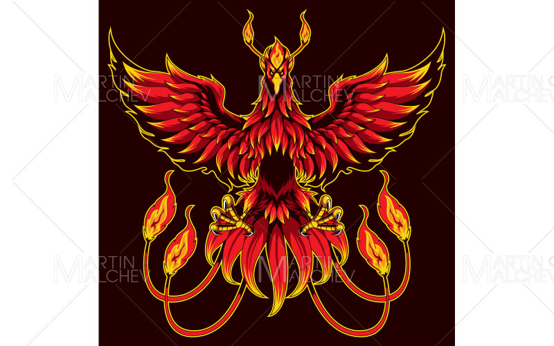 Phoenix Fantasy Mascot Vector Illustration
