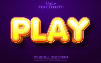 Play - Cartoon Style, Editable Text Effect, Font Style, Graphics Illustration