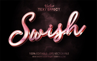 Swish - Metallic Rose Gold Style, Editable Text Effect, Font Style, Graphics Illustration