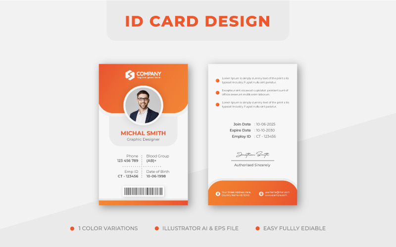 Abstract Clean ID Card Design Template Corporate Identity