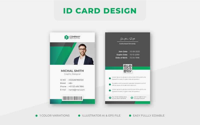 Green Creative Office Identity Card Design Corporate Identity