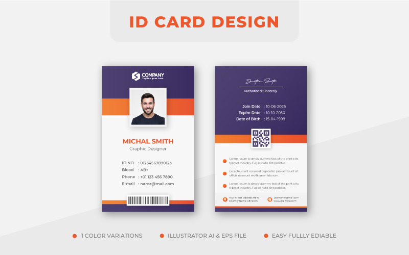 Minimal Corporate Business ID Card Design Template Corporate Identity