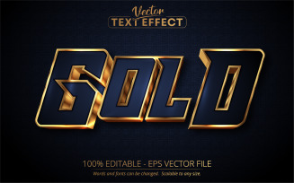 Gold - Dark Blue Textured And Golden Style, Editable Text Effect, Font Style, Graphics Illustration
